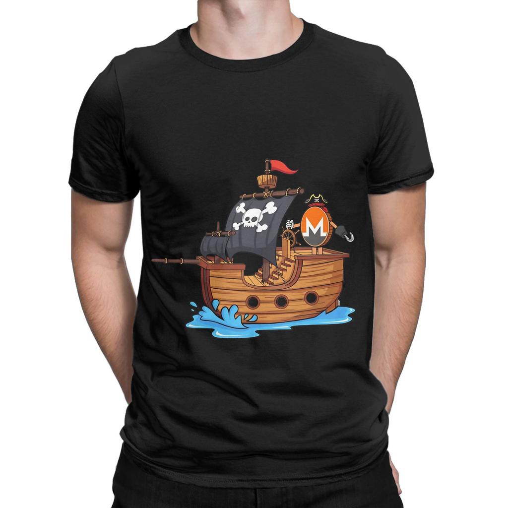 XMR Monero Pirate Ship Graphic 100 Cotton TShirt Monero XMR Tees Tops For Unisex