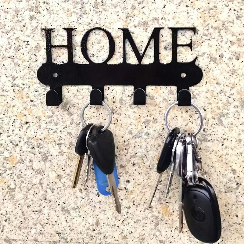 Iron Wall Hook Rack Metal Letter Key Holder Entryway Coat Towel Hanger Home Storage Organizer 22 Designs