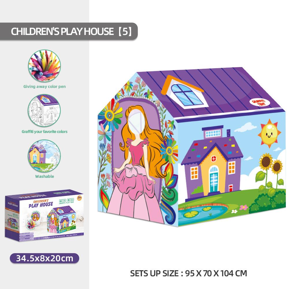 

Творческий подарок для дома, сделай сам, граффити, палатка, детский игрушечный домик, палатка, игрушечный костюм для девочек Princess set