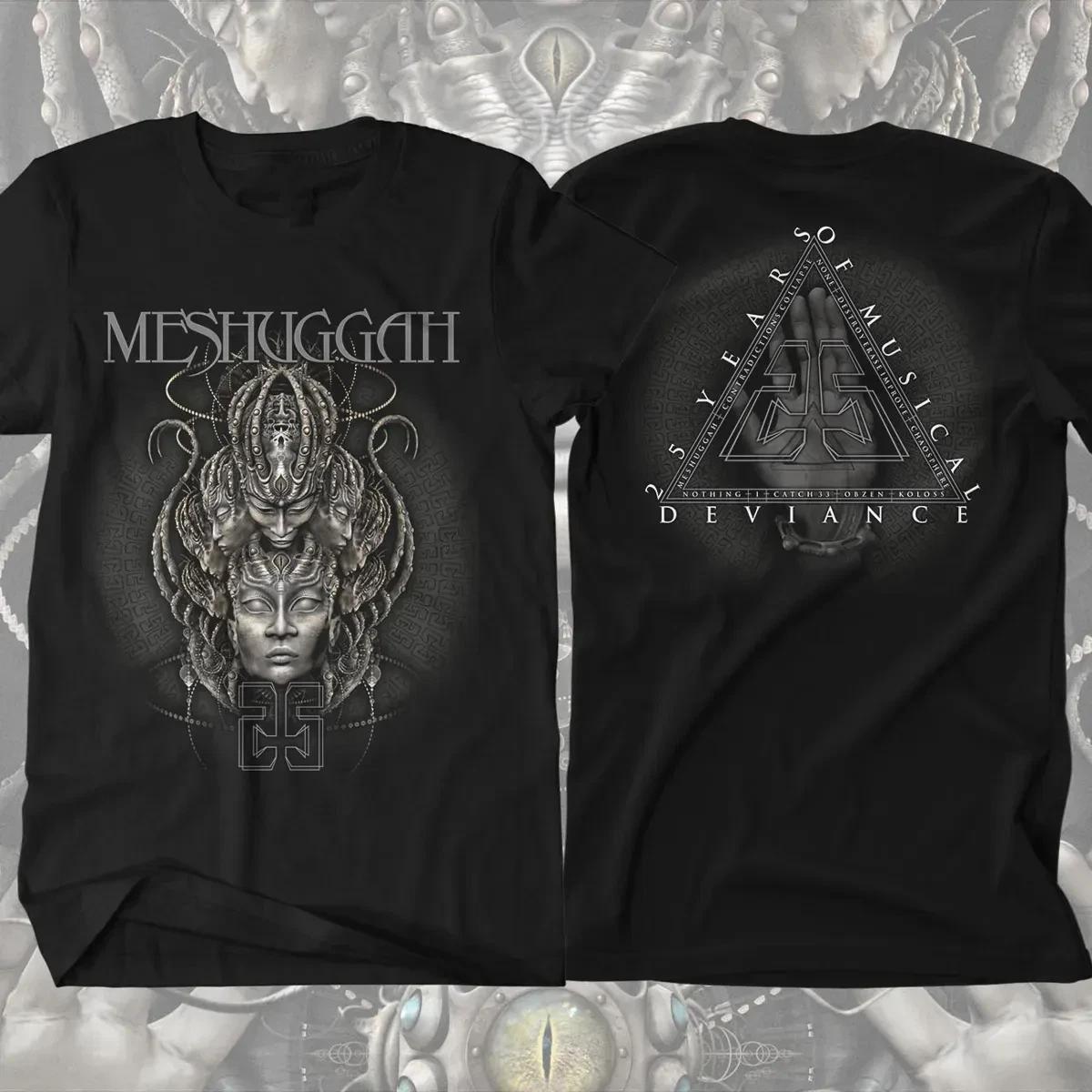Meshuggah Band 25 Years - Faces Full Size Heavy Cotton Black T Shirt TR401 L