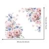 2st/set Väggdekal Dekorativt PVC med hög klibbighet Rosa pionblomma