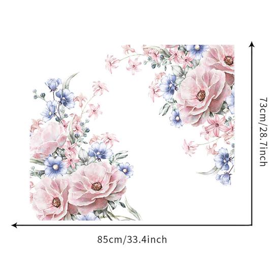 2st/set Väggdekal Dekorativt PVC med hög klibbighet Rosa pionblomma