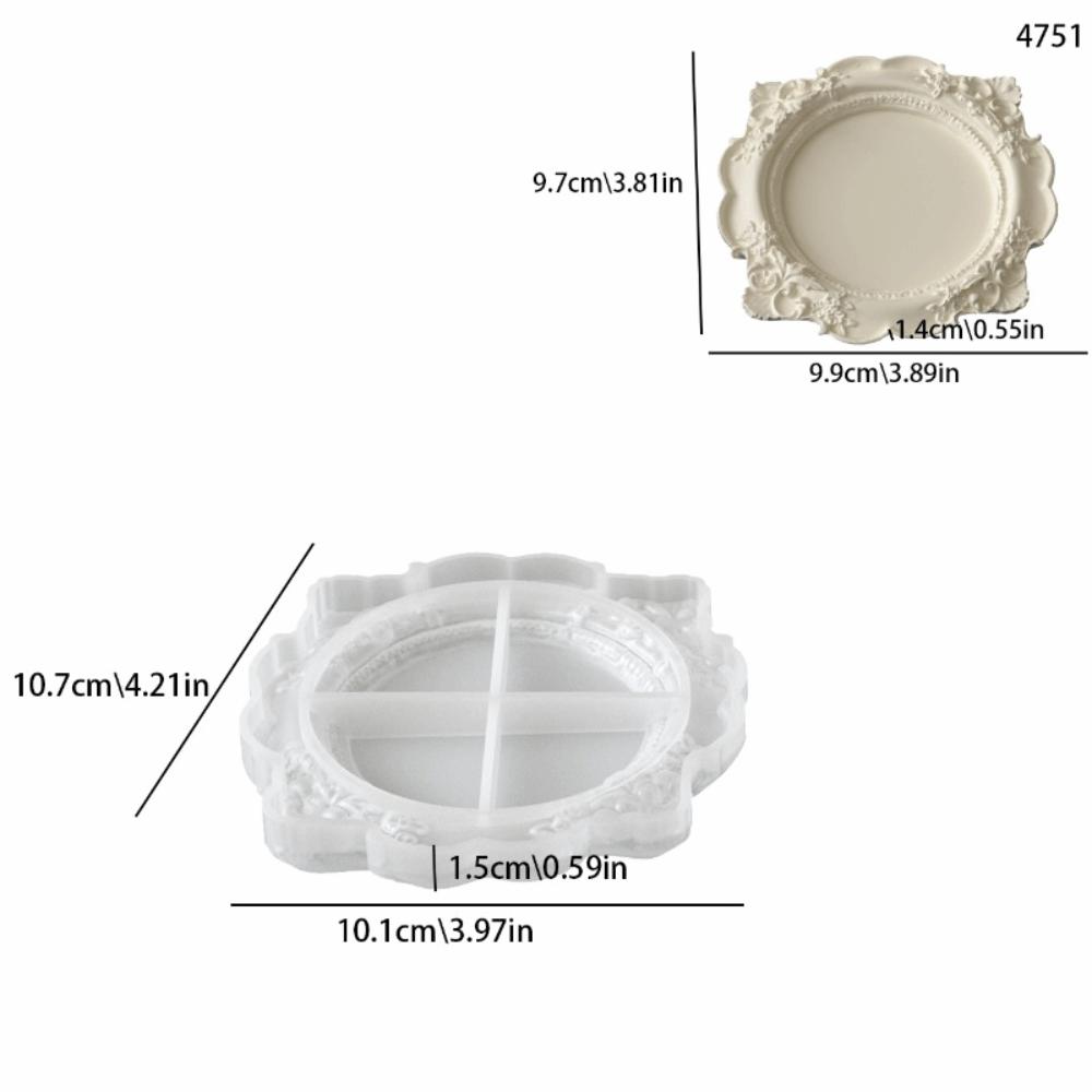 Rose Embossed Creative Display Tray Embossed Pattern Storage Bowl Jewelry Arrangement Type-C