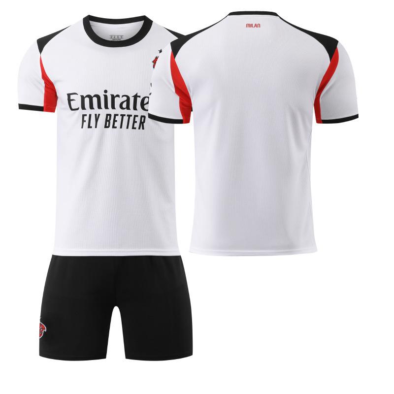 Football training jersey 2526AC Milan away football jersey 10 Leo jersey 11 Ibrahimovic children s jersey set 14 16#