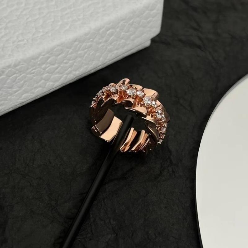 Irregular Diamond-set Ring Ring Women's Niche Design Simple and Versatile Accessories Ring Tide