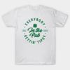 Men Black Print T-shirt St Paddy Days - In The Pub No-Cut Transfer Paper Print Cotton Tshirt