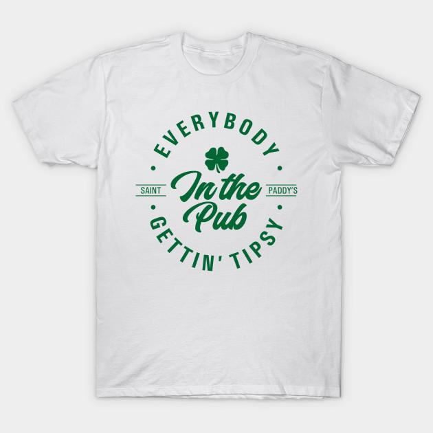 Men Black Print T-shirt St Paddy Days - In The Pub No-Cut Transfer Paper Print Cotton Tshirt M