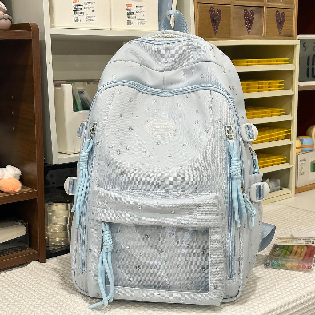 School Bag for Girls, High Aesthetic Value Transparent Pain Bag for Middle School Students, Cute Elementary School Backpack, Large Capacity