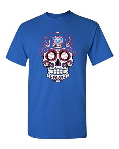 Tribal Skull Baseball Chicago Sports Adult DT T-Shirt Tee Unisex T-Shirt L