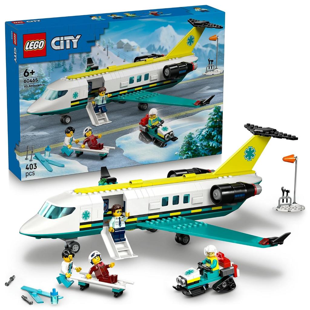 LEGO City Emergency Transport Aircraft Toy Block Educational Gift Boys Girls Children Ages 6 7 8 9 Vehicle Airplane Airship Science Mother Father