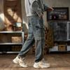 Old Three-dimensional Bag Denim American Craftsmanship Multi-pocket Men's Jeans Retro Nostalgic High Street Heavy Overalls