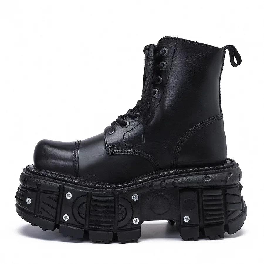 Leather Heightened 10cm Thick-soled Men's High-top British Style 2026 New Trendy Men's Boots