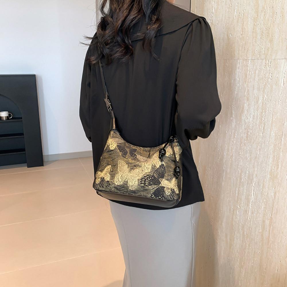 Simple New Chinese Style Bag Commute Cross Body Bag Casual Butterfly Embroidery Bag  Girls