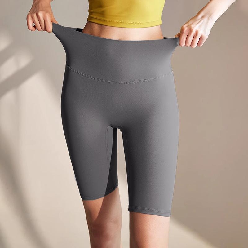 Cool Feeling Workout Shorts For Women High Waist Butt Lifting Tight Yoga Shorts Nude Feel Sports Leggings Biker Shorts Summer
