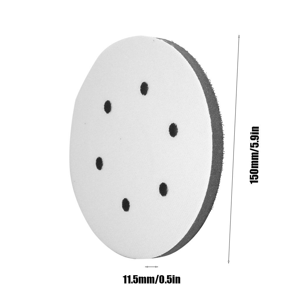 150mm Diameter Soft Buffer Sponge Interface Cushion Pad for Sanding Pads (6 holes)