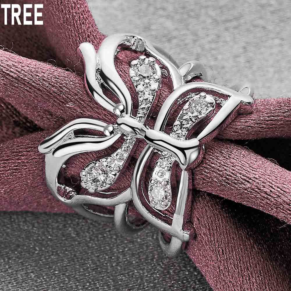 925 Sterling Silber Schmetterling AAA Zirkon Ring Exquisite Charme Mode Hochzeit Schmuck