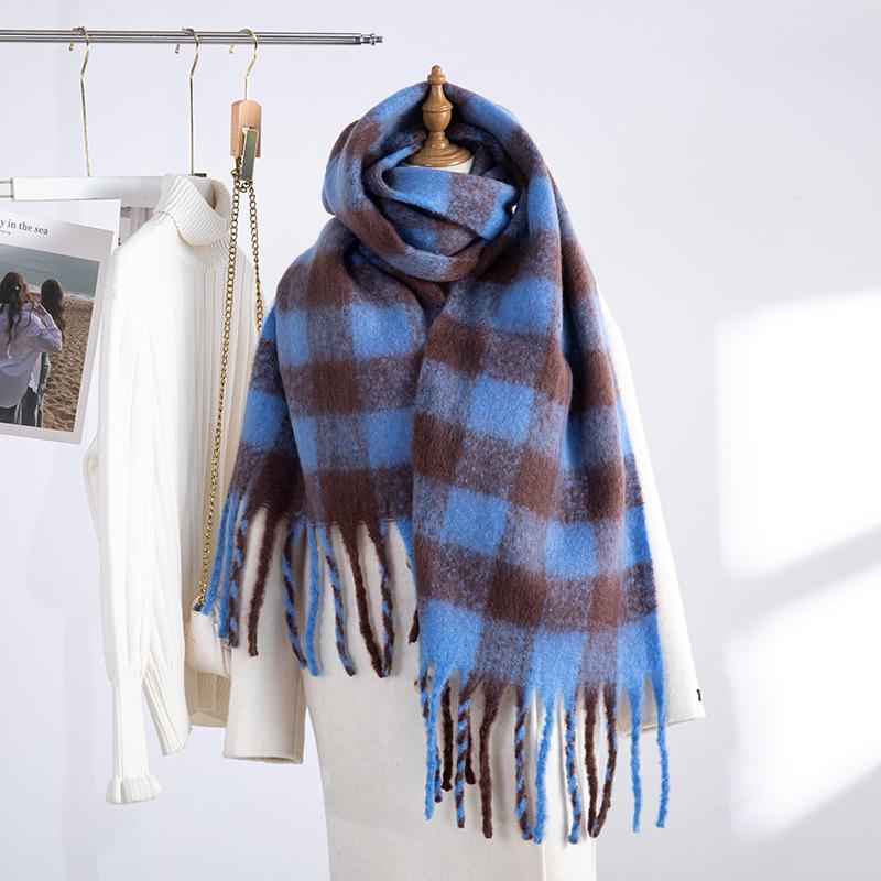 Women's European and American Style Long Fringe Mohair Scarf - Warm Autumn/Winter Shawl & Neck Warmer