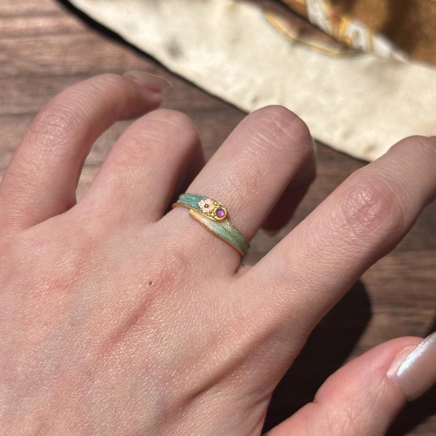 Purple Enamel Butterfly Ring - Luxurious and Vibrant, Versatile, Non-Fading Design for Women