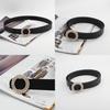 Round Waist Buckle Belt Womens Leather Material