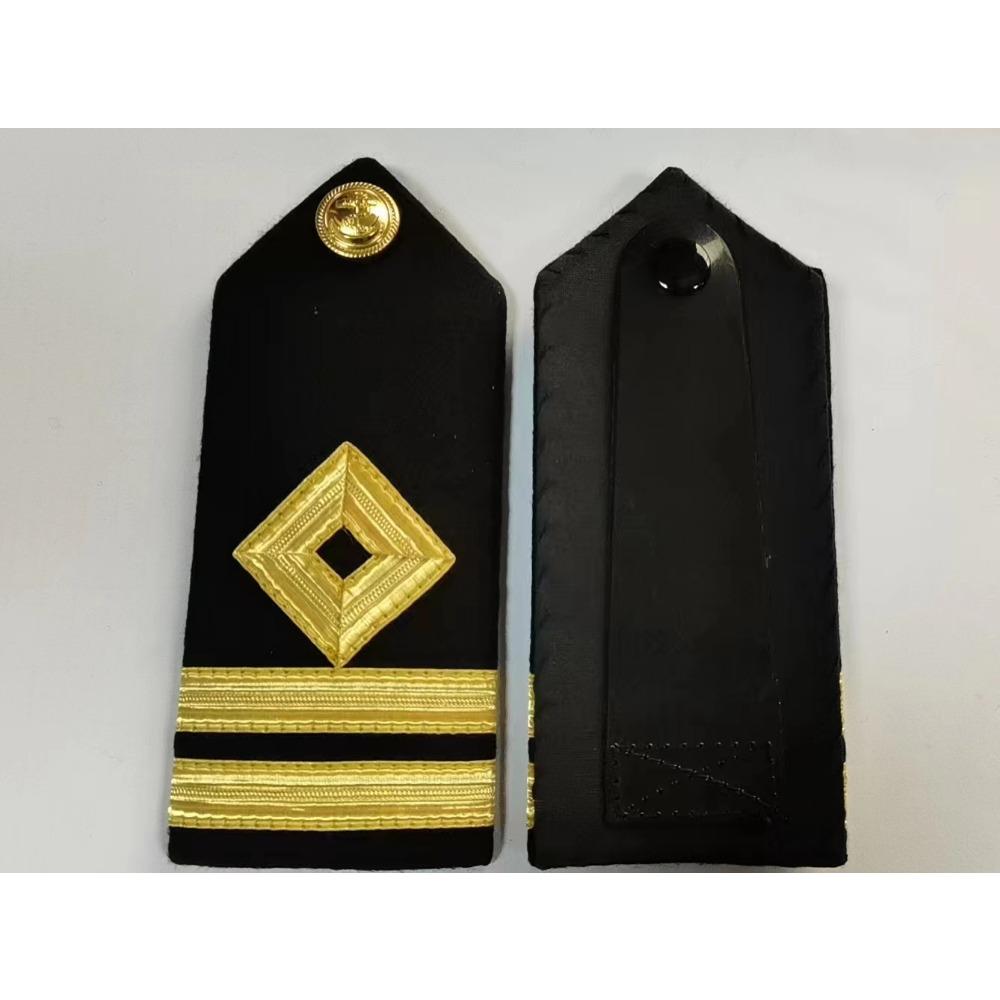 Indische Seide Seemann Kapitän Schulterstücke harte Schulterstücke Platte Goldseide bestickte Schulterstücke Anker Klingen Uniform Schulterstücke Luftfahrt Schulterstücke
