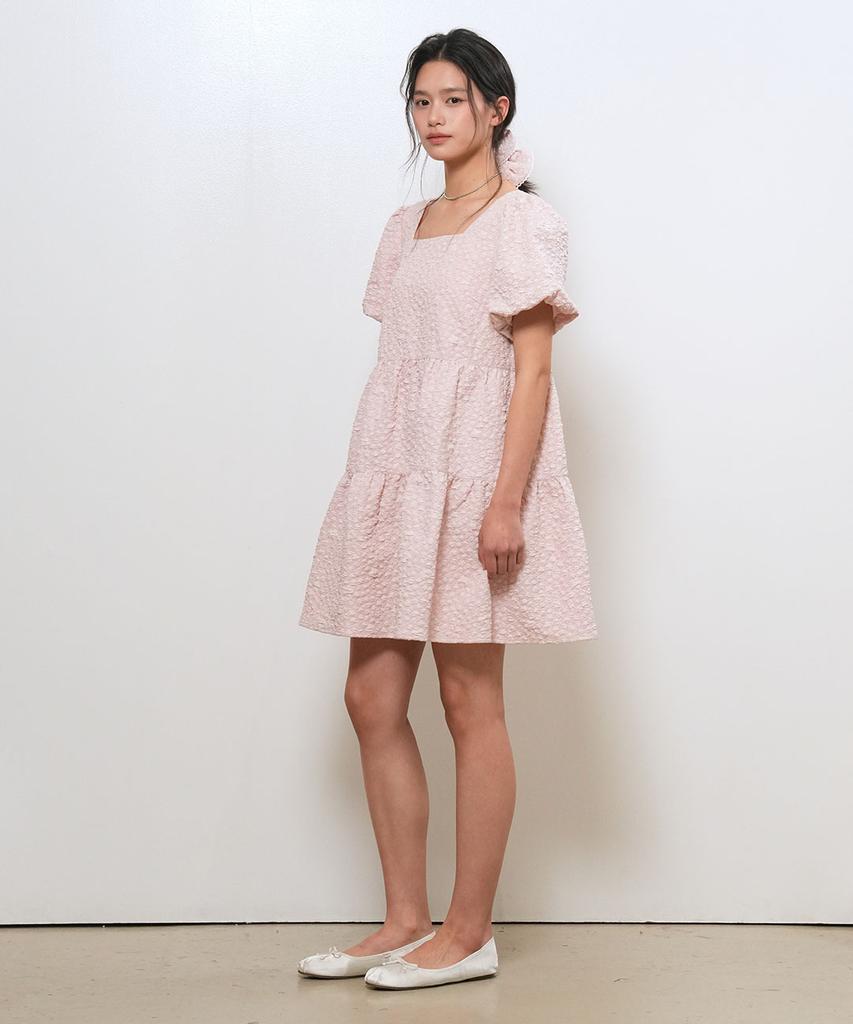 General Idea Wrinkle Volume Puff Dress [Pink] / Wbe2L15503