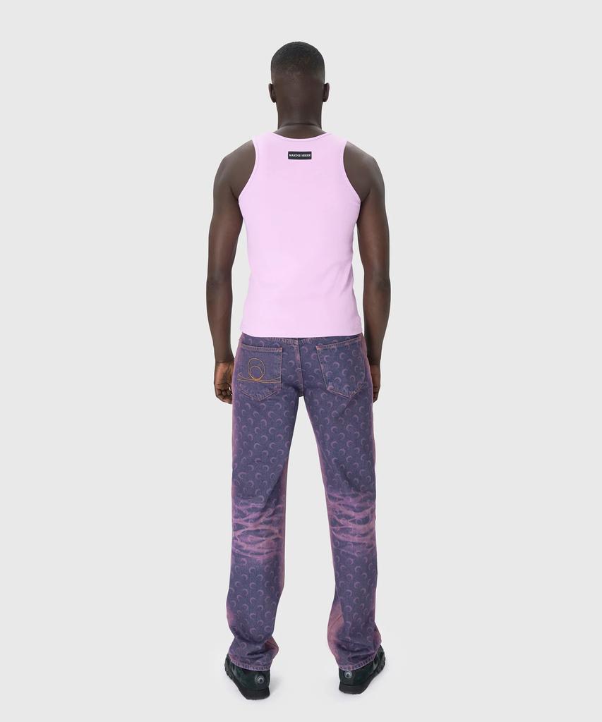 MARINE SERRE (M) Moon Laser Denim Oversized Jeans Lavender Moon Laser Denim Loose Jeans Pu20 Lavender