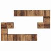 Wall Mounted TV Cabinet Set 10 pcs Reclaimed Wood Effect Particleboard