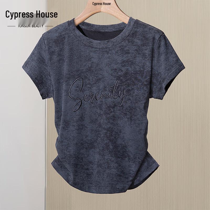 Women s Slim-Fit Embroidered Short Sleeve T-Shirt S