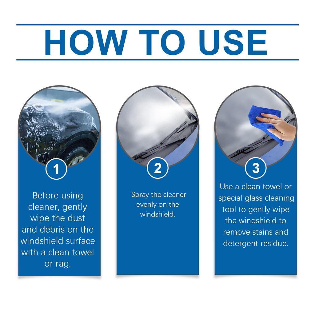 Car Glass Oil Film Remover Auto Windshield Hydrophobic Coating Spray Stain Remover Agent Glass Polishing Clear Auto Detailing