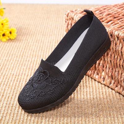 Baskets d'été en maille tricotée pour femmes Respirantes Mode 2025 Printemps/automne Bout rond Décontractées Confortables Chaussures plates pour femmes