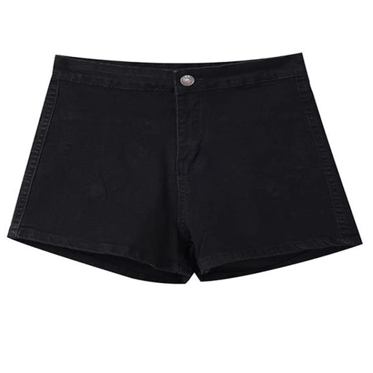 2025 Lato Petite Damskie Szorty Denimowe Skinny z Wysokim Stanem - Wyszczuplające Szorty A-Line Hot Pants w Stylu Amerykańskim