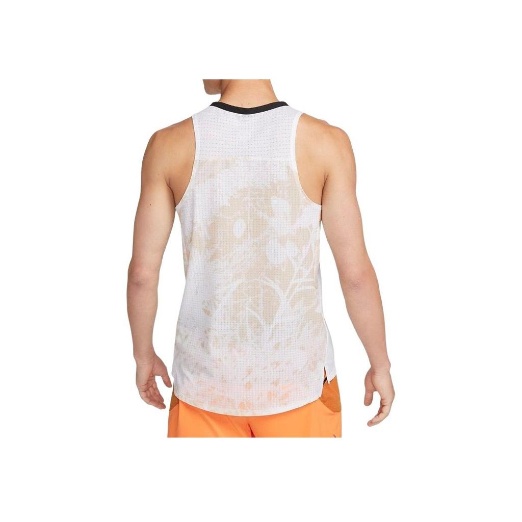 Nike Trail Solar Chase Dri-Fit Logo Print Running Tank Top Men Tops White DX0858-100