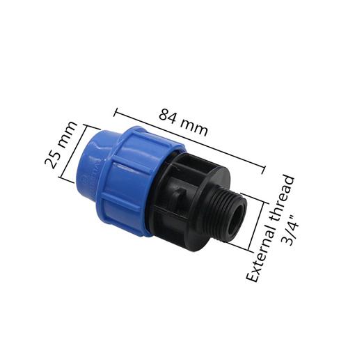 

Straight Elbow Tee Type DN25 Pipe PE Connectors 3/4 Female/Male Thread Adapter Garden Irrigation Pipe Valve Hose End Plug 2 Pcs 2Pcs