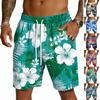 Herren Freizeitshorts mit hawaiianischem Aufdruck und Kordelzug, leichte, schnell trocknende Shorts mittlerer Länge mit elastischem Bund für Sommeraktivitäten