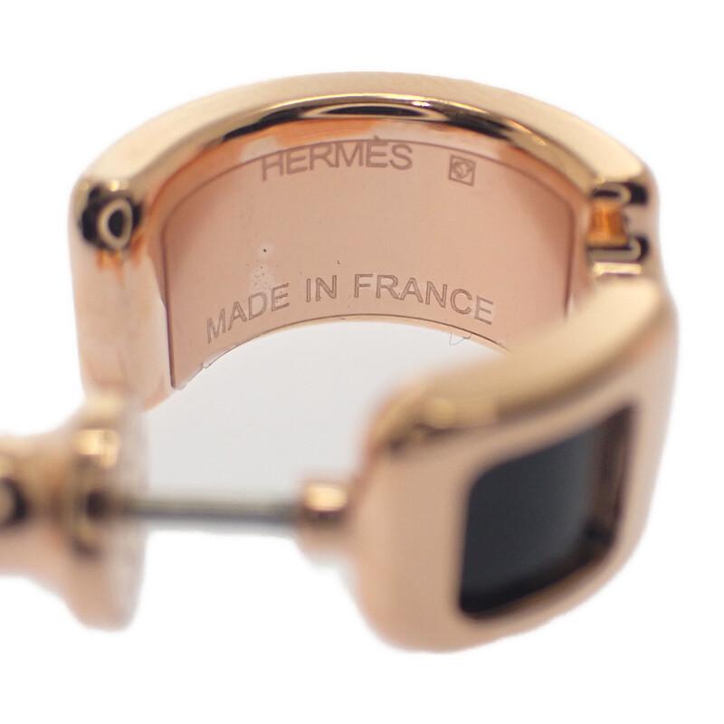 HERMES   Pierce black/Pink Gold Box Scarf/metal Women