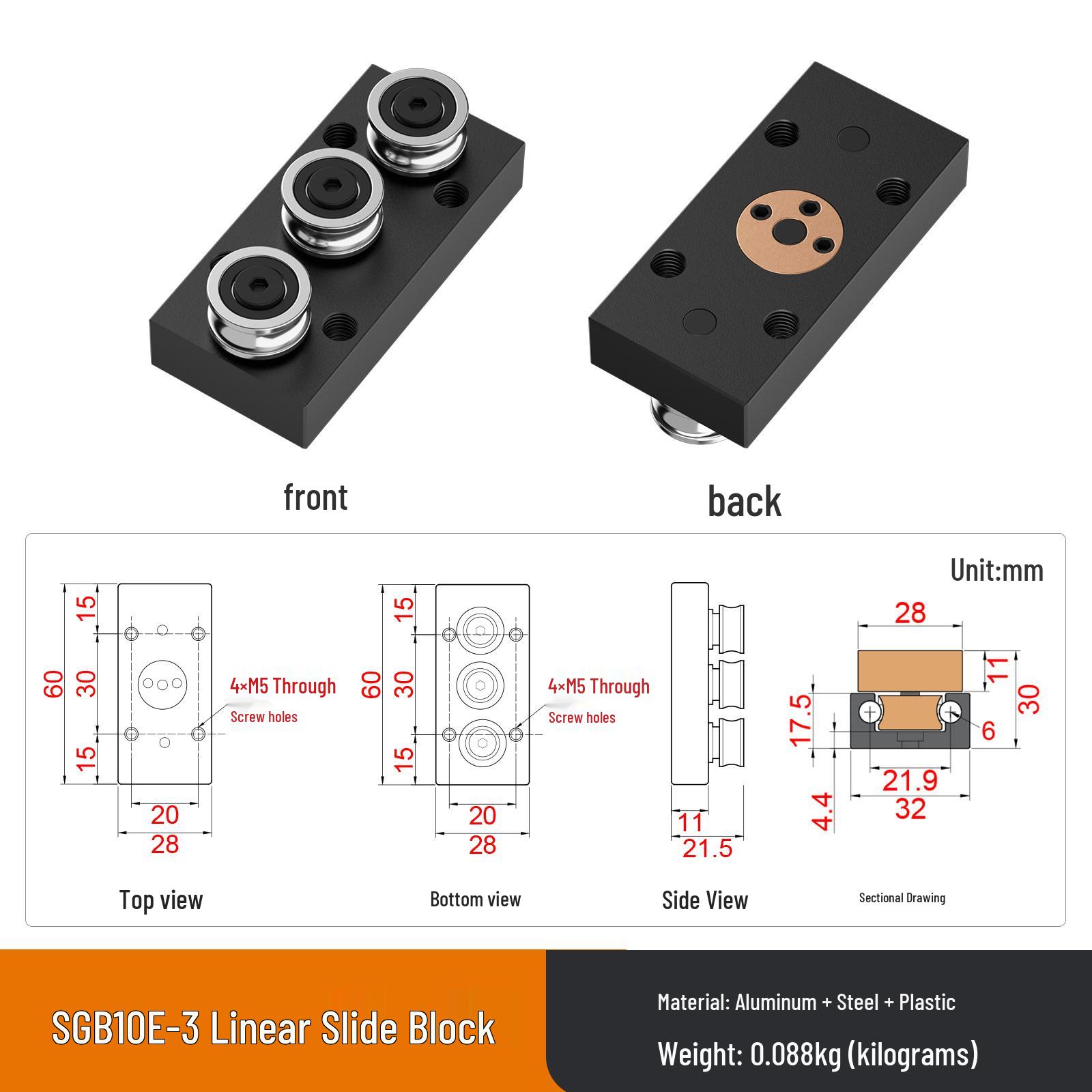 SGR15-35 Locking Dual Shaft High-Speed Linear Guide Rail for Photography