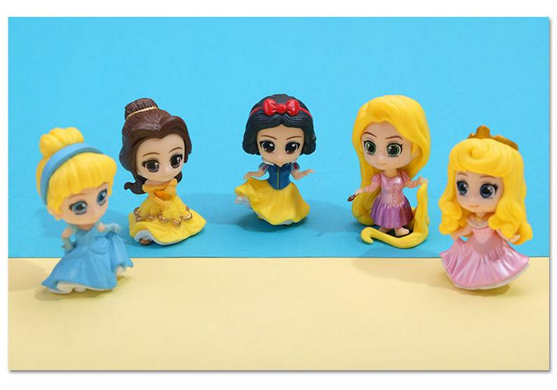 Set of 6 Adorable PVC Anime Princess Figurines for Desktop Decoration
