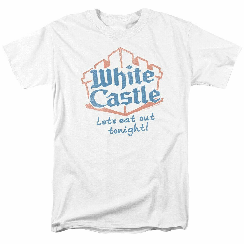 26 White Castle Lets Eat T Shirt Mens Licensed Hamburger Tee White Unisex T-Shirt XXXXL
