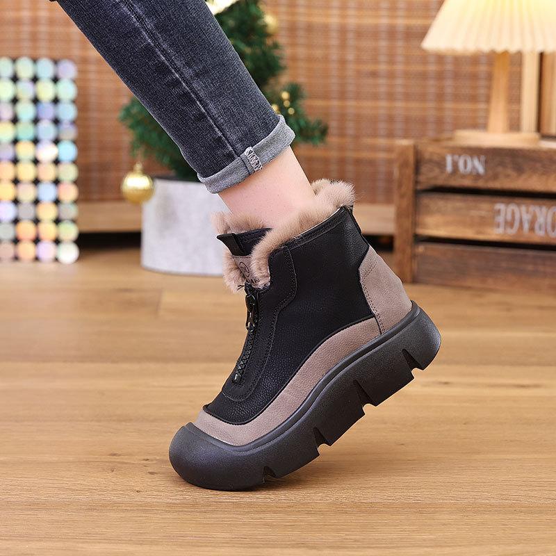 Martin Boots Cotton Shoes New Soft Platform Versatile Autumn and Winter New Mother High-top Snow Boots Short Boots Women