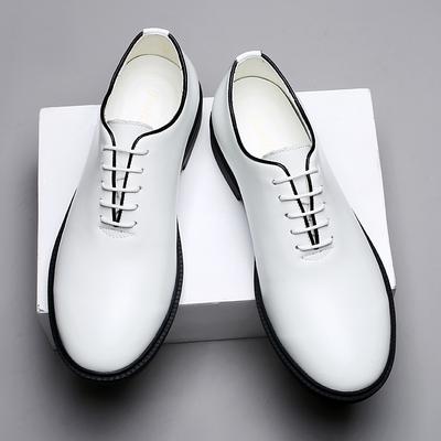 Luxuriöse Neue Minimalistische Weiße Herren Bankettschuhe Bräutigams Hochzeitsschuhe Büro Herren Business Leder Freizeitschuhe Große Größe