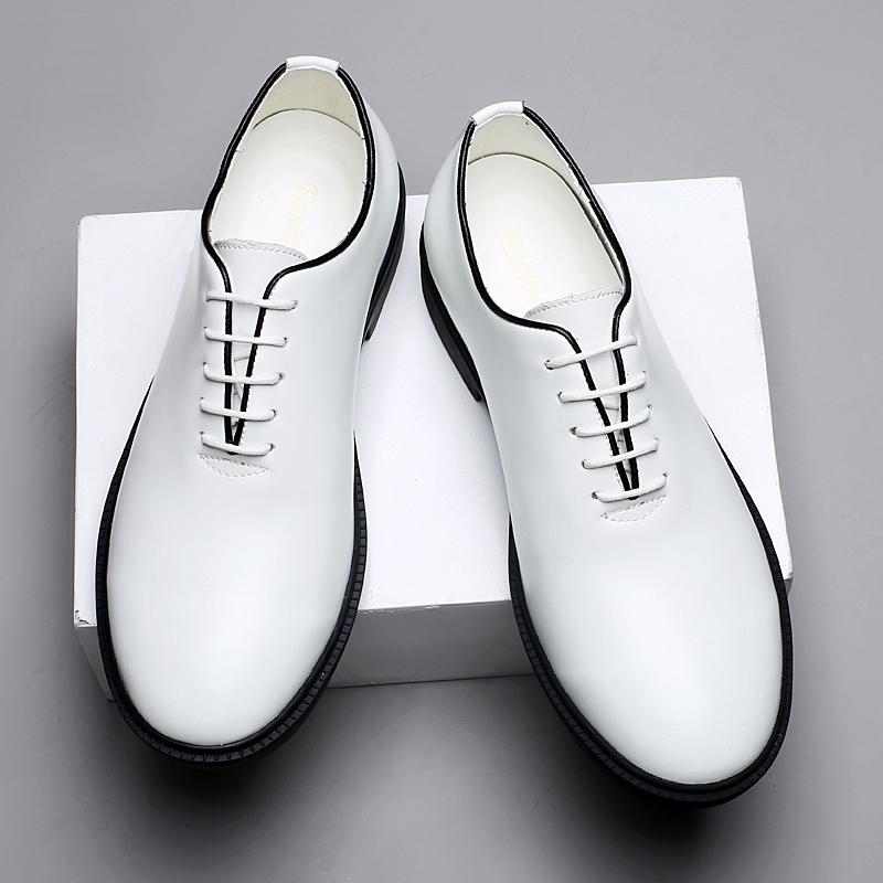 Luxury New Minimalist White Men's Banquet Dress Shoes Groom's Wedding Shoes Office Men's Business Leather Casual Shoes Big Size