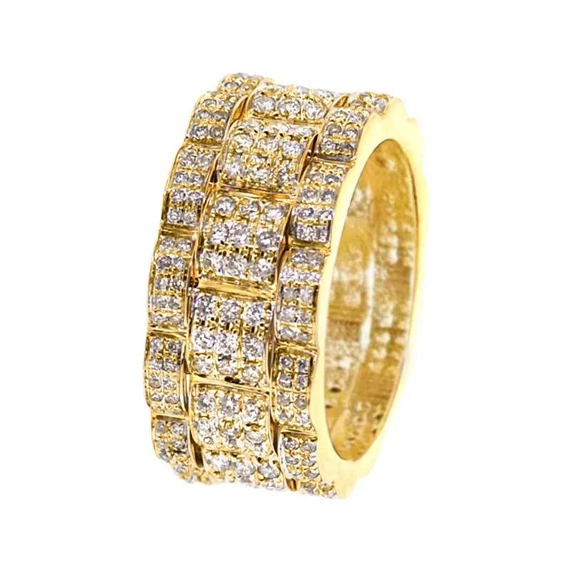 Opulent Rings with Sparkling Cubic Zirconia Noble Gold Color Finger Accessories for Women Bright Jewelry for Engagement