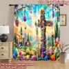 2D flat printing 2pcs Party Curtains Easter cross flowers butterflies Digital Printed Polyester Drapes Seasonal Party & Holiday