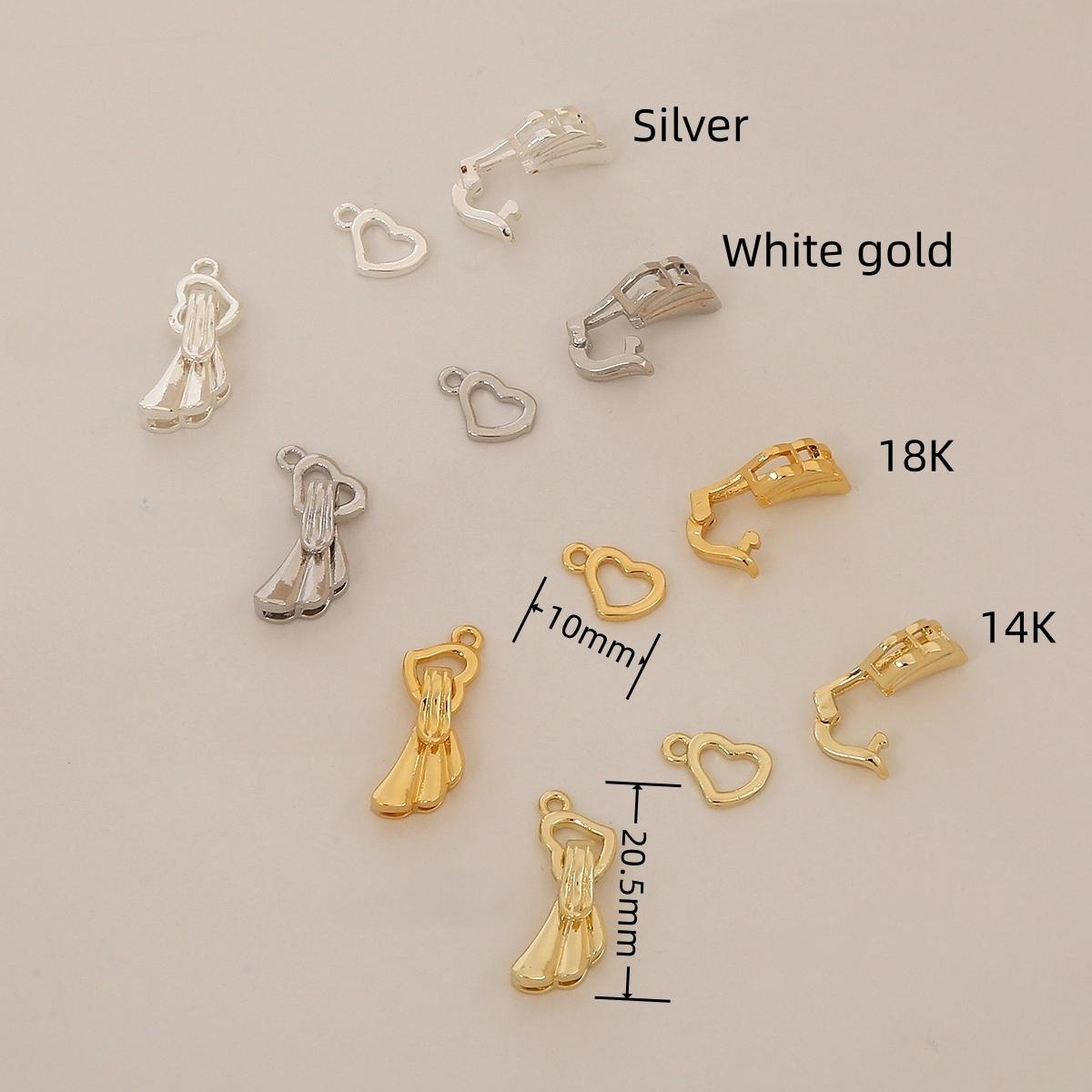 5PCS/bag Connect Clasp 14K Gold Plated Brass Clasp Zircon Rose Closing Clasps Brass&14K