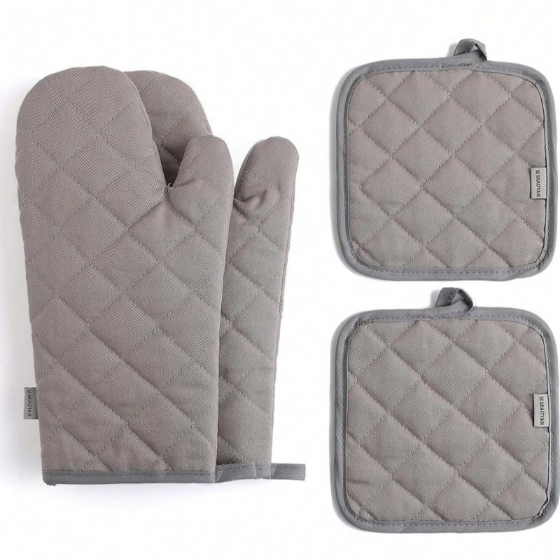 4-piece Set of Oven Gloves with High Heat Resistance, Thick Kitchen Extension, Oven Gloves for Kitchen Baking