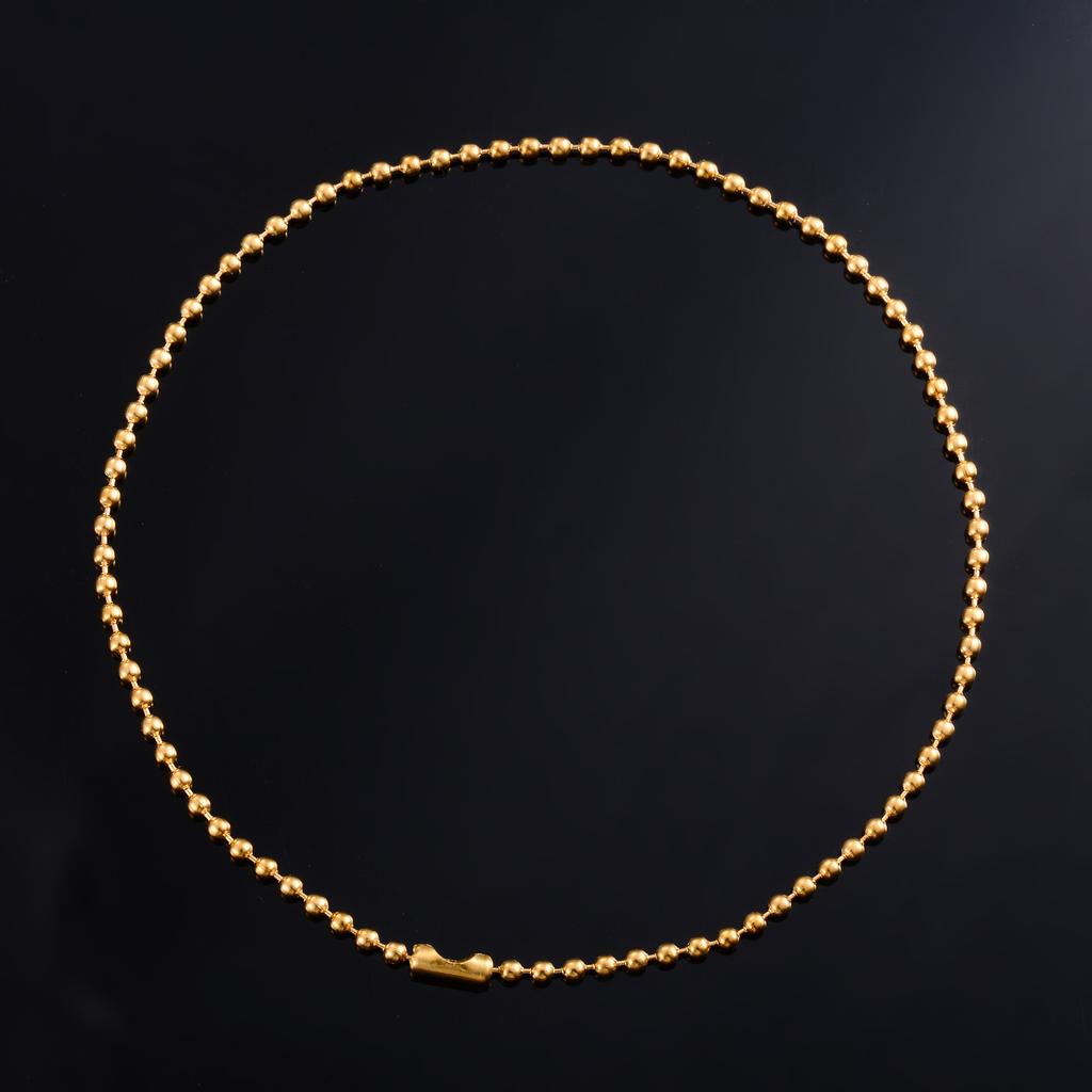 Gold Plated Stainless Steel Bead Bracelet for Women Girl Anklet Link Foot Hand Chain Ball Round Rolo Jewelry Accessories