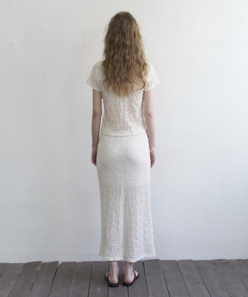 Mosyupamosyu Soft Boucle Long Skirt [Ivory]