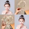 Children's Wreath Princess Hair Accessories Fairy Girl Flower Pearl Streamer Headgear Sweet Girl Snowflake Net Red Headband