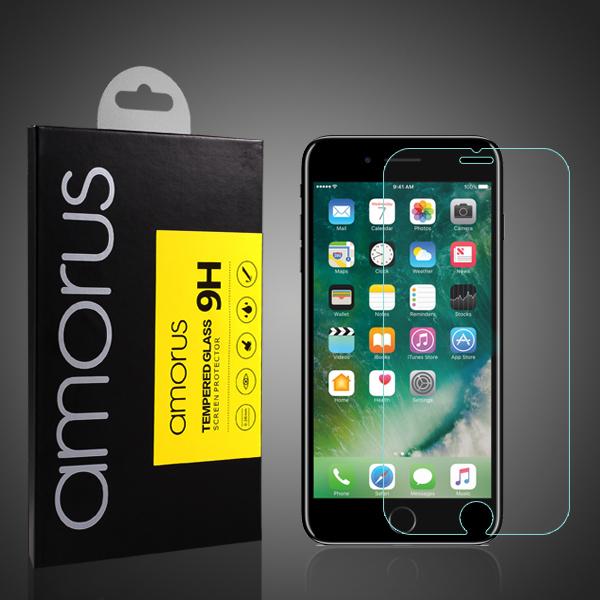 AMORUS for iPhone SE (2020)/SE (2022)/8/7 4.7 inch Tempered Glass Screen Protector Guard 2.5D Arc Edge