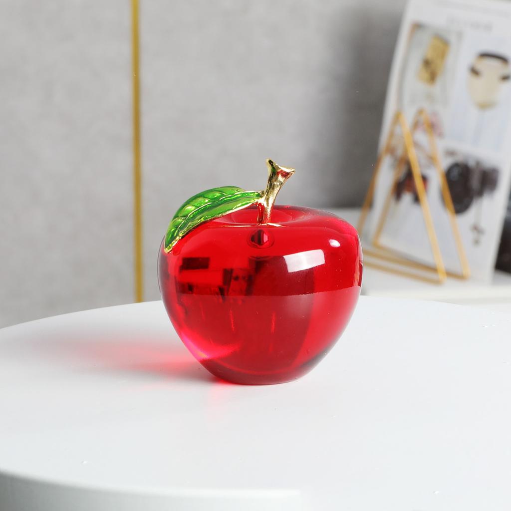 Christmas Crystal Sculpture Apple Decor Christmas Festival Atmosphere Holiday Decoration Crafts Crystal Car Home Decor